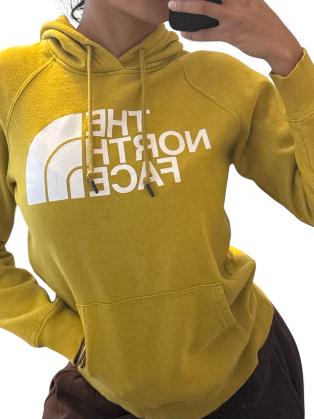 The North Face Mustard Yellow Logo Hoodie - Women's Crew Pullover